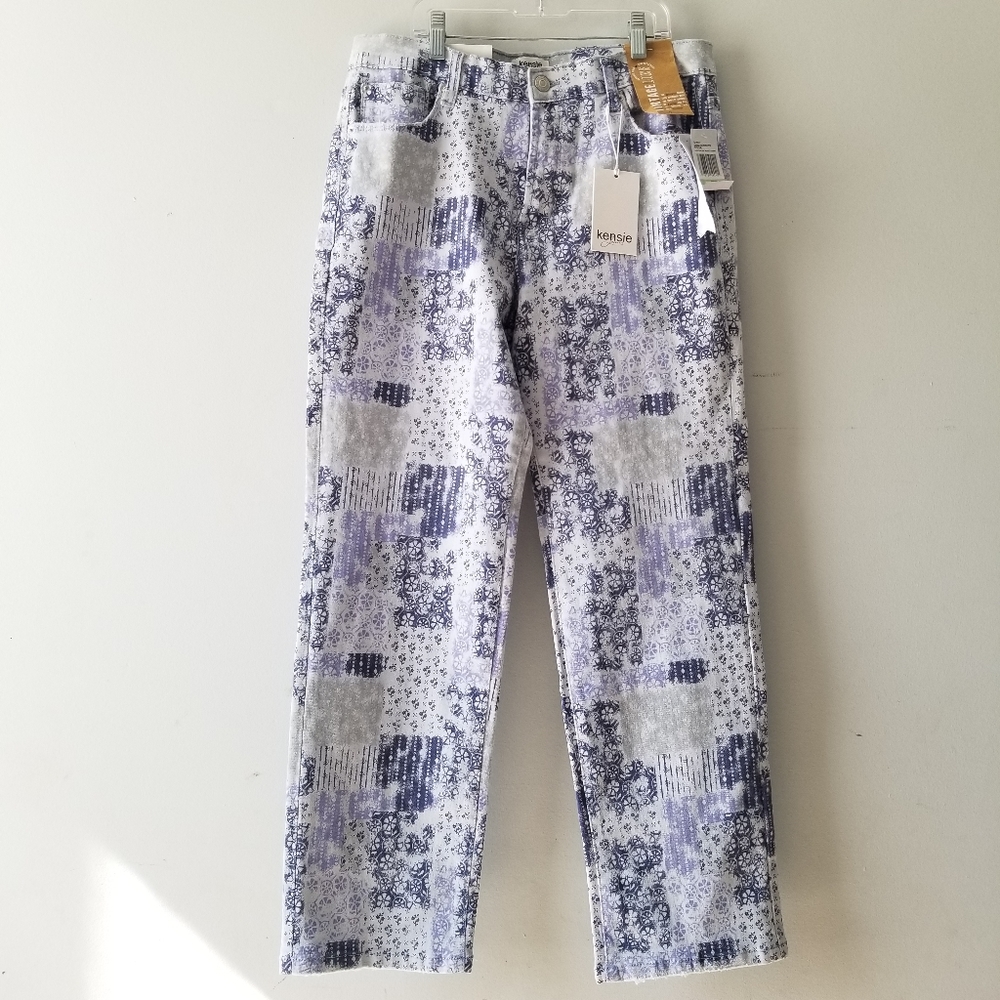 Kensie Vintage Luxe Patchwork The Straight Leg Jeans 8/29